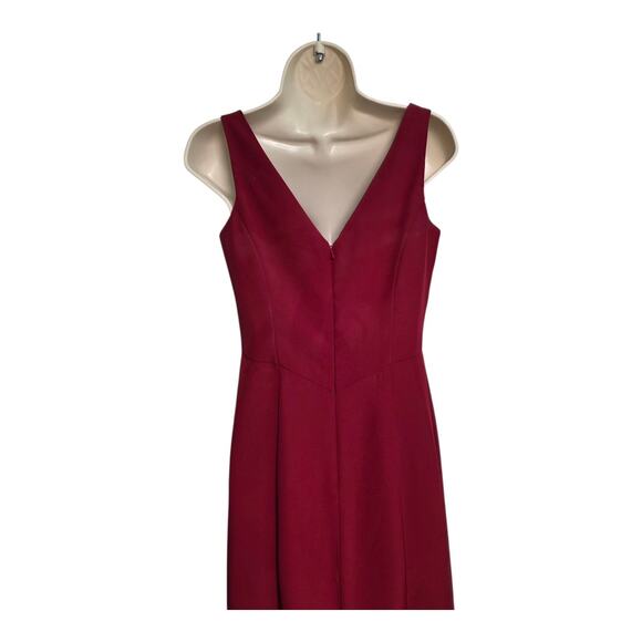 Vintage Y2K Red Maxi Dress W/ Shawl Gown David’s Bridal Sz 4 Beaded Front Demure - Picture 5 of 9